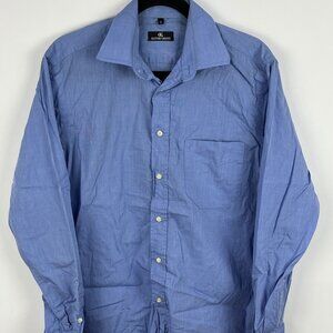 Oliver Grant Casual Button Shirt Size 2 S Blue Long Sleeve Chest Pocket Cotton